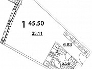 1-комнатная квартира, 45.5 м², 6/21 эт. Москва