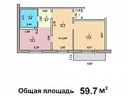 2-комнатная квартира, 59 м², 4/8 эт. Новокузнецк