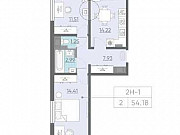 2-комнатная квартира, 54.2 м², 2/13 эт. Санкт-Петербург