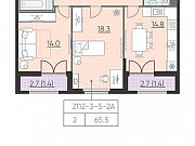 2-комнатная квартира, 65.5 м², 3/23 эт. Санкт-Петербург