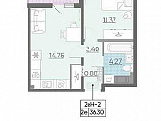 1-комнатная квартира, 36.3 м², 17/25 эт. Санкт-Петербург