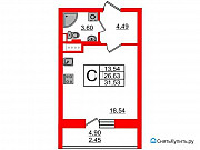 Студия, 26.6 м², 10/15 эт. Санкт-Петербург