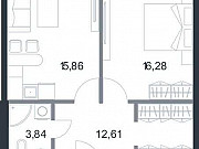 1-комнатная квартира, 48.6 м², 11/21 эт. Москва