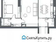 2-комнатная квартира, 74.4 м², 28/65 эт. Москва