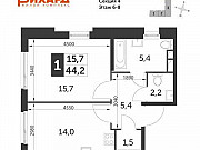 1-комнатная квартира, 44.2 м², 7/12 эт. Москва