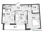 2-комнатная квартира, 47.6 м², 19/20 эт. Санкт-Петербург