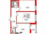 2-комнатная квартира, 52.6 м², 3/12 эт. Санкт-Петербург