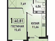 1-комнатная квартира, 43 м², 5/20 эт. Краснодар