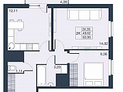 1-комнатная квартира, 49.6 м², 18/23 эт. Мурино