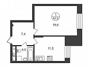 1-комнатная квартира, 42.5 м², 3/25 эт. Москва