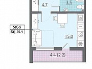 1-комнатная квартира, 25.4 м², 17/25 эт. Санкт-Петербург