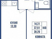 1-комнатная квартира, 39.3 м², 15/17 эт. Санкт-Петербург