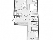 2-комнатная квартира, 64.7 м², 19/20 эт. Санкт-Петербург