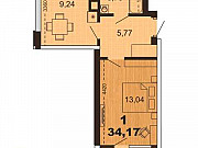 1-комнатная квартира, 34.2 м², 7/20 эт. Рязань