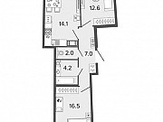 2-комнатная квартира, 56.4 м², 17/20 эт. Санкт-Петербург