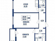 2-комнатная квартира, 59.5 м², 17/21 эт. Санкт-Петербург