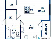 1-комнатная квартира, 34.3 м², 9/17 эт. Санкт-Петербург