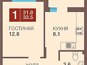 1-комнатная квартира, 31.6 м², 3/5 эт. Калининград