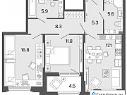 2-комнатная квартира, 70.9 м², 2/7 эт. Санкт-Петербург