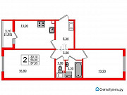 2-комнатная квартира, 57.6 м², 4/18 эт. Санкт-Петербург