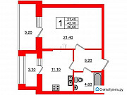 1-комнатная квартира, 46.6 м², 4/8 эт. Санкт-Петербург