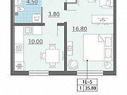 1-комнатная квартира, 35.8 м², 1/21 эт. Санкт-Петербург