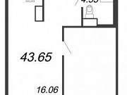 1-комнатная квартира, 43.7 м², 12/15 эт. Санкт-Петербург