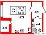 Студия, 27 м², 5/12 эт. Санкт-Петербург