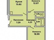 2-комнатная квартира, 65.4 м², 7/17 эт. Новосибирск