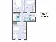 2-комнатная квартира, 51.5 м², 12/25 эт. Санкт-Петербург