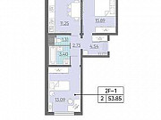 2-комнатная квартира, 53.9 м², 10/25 эт. Санкт-Петербург