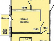 2-комнатная квартира, 55.3 м², 9/24 эт. Санкт-Петербург