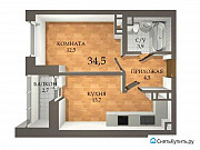 1-комнатная квартира, 34.5 м², 11/15 эт. Мурино