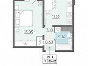 1-комнатная квартира, 36.4 м², 4/25 эт. Санкт-Петербург