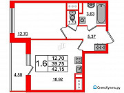 1-комнатная квартира, 39.8 м², 24/24 эт. Санкт-Петербург