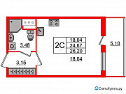 Студия, 24.7 м², 7/14 эт. Санкт-Петербург