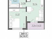 1-комнатная квартира, 36.4 м², 4/25 эт. Санкт-Петербург