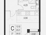 Студия, 26.1 м², 2/17 эт. Санкт-Петербург