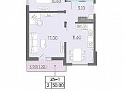 2-комнатная квартира, 50 м², 9/25 эт. Санкт-Петербург