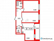 2-комнатная квартира, 64.8 м², 8/23 эт. Санкт-Петербург