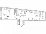 1-комнатная квартира, 43.7 м², 3/15 эт. Санкт-Петербург