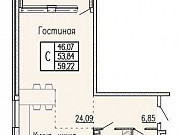 Студия, 59.2 м², 10/18 эт. Новороссийск