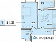 1-комнатная квартира, 34.3 м², 9/13 эт. Санкт-Петербург