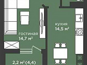 1-комнатная квартира, 43.2 м², 11/16 эт. Калининград