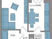 2-комнатная квартира, 56.5 м², 1/9 эт. Калининград