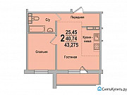 2-комнатная квартира, 43 м², 3/10 эт. Рощино