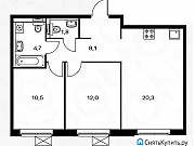 2-комнатная квартира, 57.4 м², 22/25 эт. Мытищи
