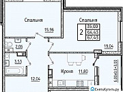 2-комнатная квартира, 67.4 м², 4/19 эт. Новороссийск