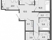 3-комнатная квартира, 106.6 м², 2/6 эт. Санкт-Петербург