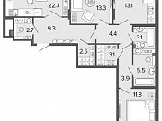 3-комнатная квартира, 94.9 м², 2/8 эт. Санкт-Петербург